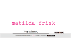 Desktop Screenshot of matildafrisk.blogg.se