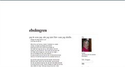 Desktop Screenshot of ebolmgren.blogg.se