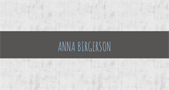 Desktop Screenshot of annabirger.blogg.se