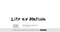 Desktop Screenshot of liteavmatilda.blogg.se