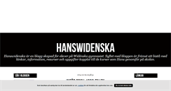 Desktop Screenshot of hanswidenska.blogg.se