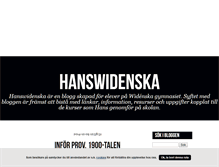 Tablet Screenshot of hanswidenska.blogg.se