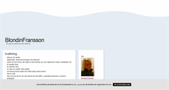 Desktop Screenshot of blondinfransson.blogg.se