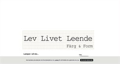 Desktop Screenshot of levaleende.blogg.se