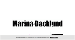 Desktop Screenshot of marinabacklund.blogg.se